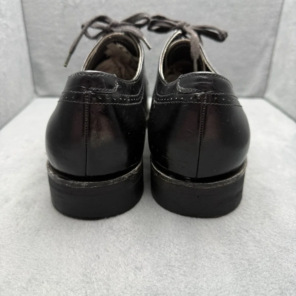 Vintage Texas Steer Men's 10.5 EEE Black Leather Oxford Work Shoes Wide